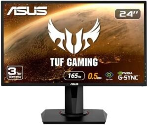 ASUS VG248QG 24" G-SYNC Gaming Monitor 165Hz 1080p 0.5ms Eye Care with DP HDMI DVI,Black