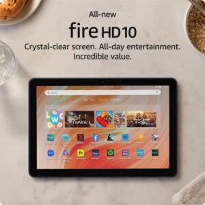 The all-new Fire HD 10 tablet is perfect for entertainment, with a vibrant 10.1" Full HD screen, powerful octa-core processor, and long-lasting battery