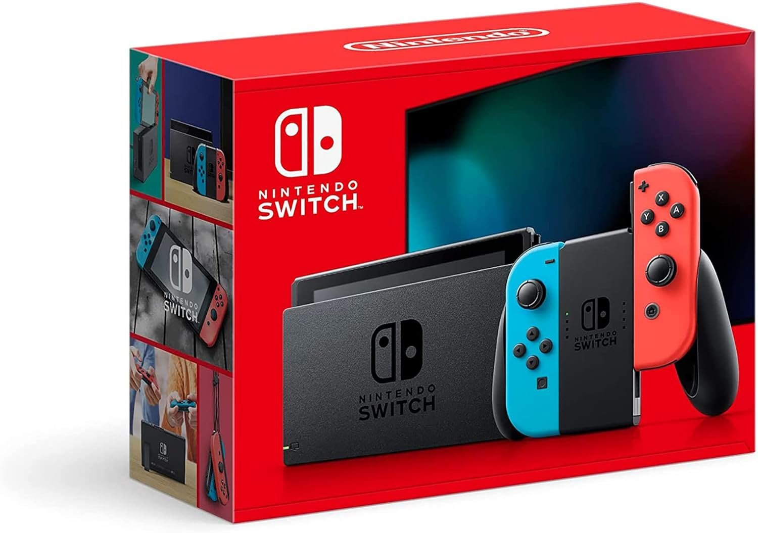 Play your favorite games at home or on the go with the Nintendo Switch™ with Neon Blue and Neon Red Joy‑Con™ controllers.