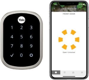 The Yale Assure Lock SL is a Wi-Fi smart lock that lets you lock and unlock your door from anywhere, check the lock status, and see who has come and gone