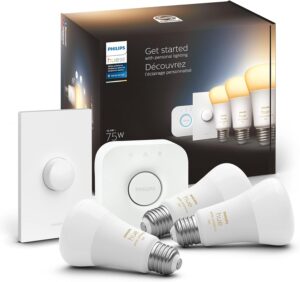 Transform your home with the Philips Hue White Ambiance Starter Kit. Control your lights with your voice, app, or included smart button.