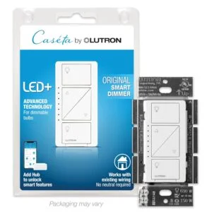 Upgrade your home with the Lutron Caseta smart dimmer. Easily control your lights with voice commands, schedules, or the Lutron app.