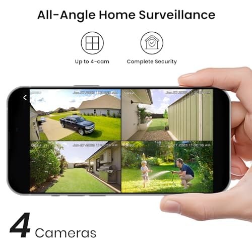 1729538869 AOSU Security Cameras Outdoor Wireless 4 Cam Kit No Subscription Solar Powered Home Security Cameras System with 360° Pan Tilt Auto Tracking 2K Color Night Vision Easy Setup 5G 2.4G WiFi vlyzon-electronics-store: Vlyzon - Your One-Stop Shop for Electronics | Computers, Phones, Gaming, Cameras & More