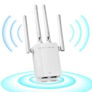 2024 New WiFi Extender Signal Booster,WiFi Extender,WiFi Booster with 1200Mbps Dual Band(Up to 10000sq.ft for 55+ Devices),WiFi Repeater with 4 Antennas 360° Full Coverage,1-Tap Setup & Ethernet Port