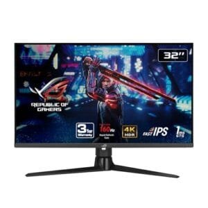 ASUS ROG Strix 32” HDMI 2.1 DSC Gaming Monitor (XG32UQ) - 4K UHD (3840 x 2160), Fast IPS, 160Hz, 1ms, G-SYNC compatible, FreeSync Premium Pro, DisplayPort, USB, DisplayHDR600, Variable Overdrive