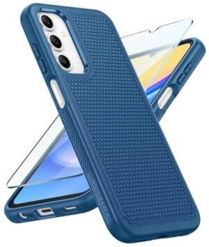 FNTCASE for Samsung Galaxy A15-5G Case: Dual Layer Protective Heavy Duty Cell Phone Cover Shockproof Rugged with Non Slip Textured Back - Military Protection Bumper Tough - 2024, 6.5inch