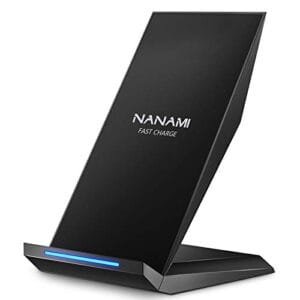 Fast Wireless Charger,NANAMI Qi Certified Wireless Charging Stand Compatible iPhone 16/15/15 Pro/15 Plus/15 Pro Max/14/14 Pro/13/12, for Samsung Galaxy S24/S23/S22/S21/S20 and Qi-Enabled Phone