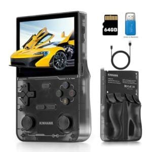 Kinhank K36 Retro Handheld Game Console with 9000+Games,Handheld Retro Game Console,Mini Emulator Handheld with 64GB TF Card,Portable Gaming Console,3.5 Inch IPS Screen(Black)