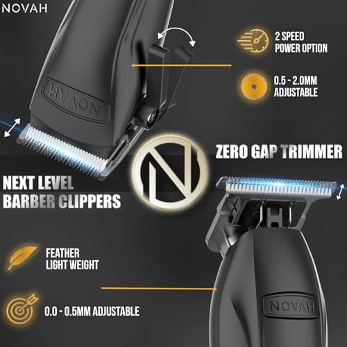 Novah® Professional Hair Clippers for Men Professional Barber Clippers and Trimmer Set Mens Cordless Hair Clippers for Barbers Haircut Kit Fade vlyzon-electronics-store: Vlyzon - Your One-Stop Shop for Electronics | Computers, Phones, Gaming, Cameras & More