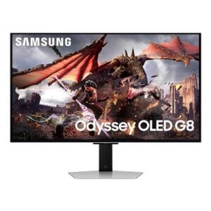 SAMSUNG 32-Inch Odyssey OLED G8 (G80SD) Series 4K UHD Smart Gaming Monitor, 240Hz 0.03ms, G-Sync Compatible, Glare-Free Display, Gaming Hub, Sleek Metal Design, 3 Year Warranty, LS32DG802SNXZA, 2024