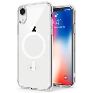 TENOC Phone Case for iPhone XR, Magnetic Case Clear [Compatible with MagSafe] Protective Bumper Hard Back Cover for 6.1 Inch