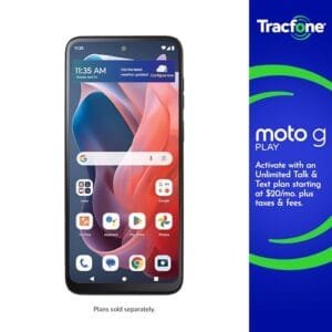 Tracfone | Motorola Moto g Play 2024 | Locked | 64GB | 5000mAh Battery | 50MP Quad Pixel Camera | 6.5-in. HD+ 90Hz Display | Sapphire Blue