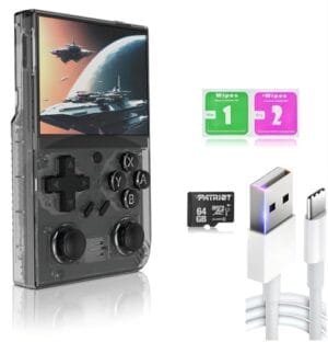 Ugonetend R35plus Retro Handheld Gaming Console with 64G Card, 3.5-Inch IPS Screen, Open Source System 15,000+ Games, Portable Retro Game console Supports 13+ Emulators (Black)