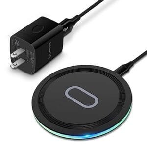 Wireless Charger Samsung Fast Charging Pad for Samsung Galaxy S24 FE/S23 Ultra/S22/S21/Z Flip 6 5,15W Wireless Charging Station Charger Mat and QC Adapter for Google Pixel 9 8a 7a 8 7 Pro,iPhone 16 15